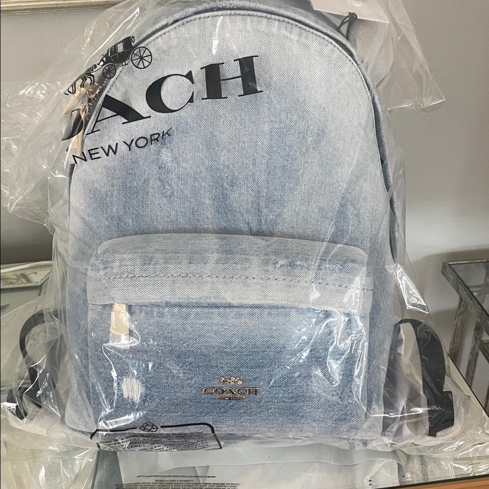 Coach Loved Denim Small Backpack NWT - Picture 3 of 7